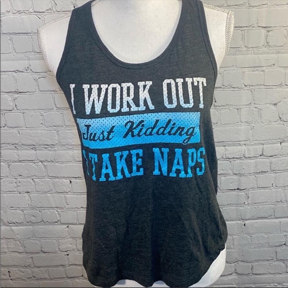 CHIN UP APPAREL Tank Top Graphic Print Gray-Small